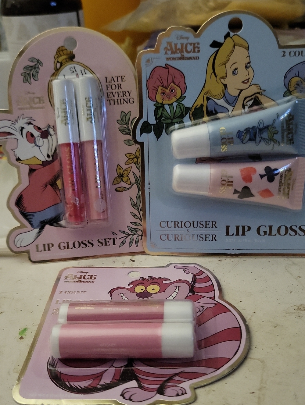 Disney Alice in Wonderland Pink Lip Gloss & Balm Set